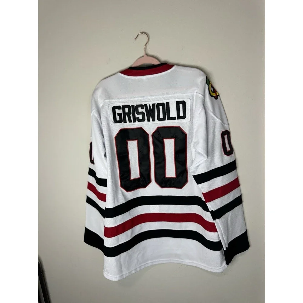 Chicago Blackhawks Griswold #00 Hockey Jersey White/Black/Red Size M